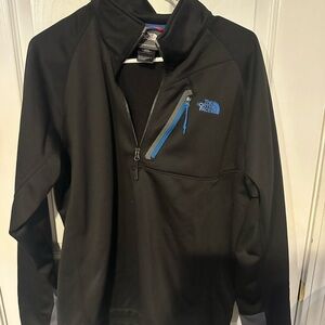 The North Face Black Lightweight Half-Zip Jacket with Blue Trim
